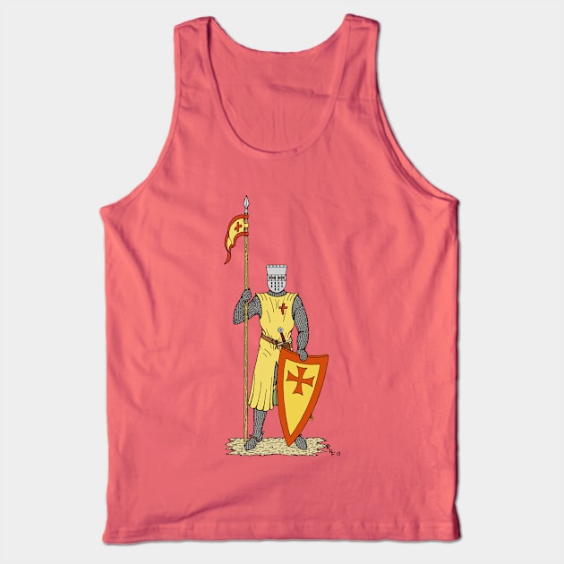 Medieval Knight Early 13th Century Tank Top by AzureLionProductions